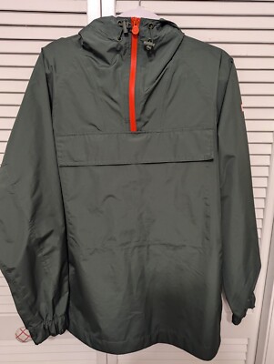 Hunter Original 1/4 Zip Up Green Hooded Rain Jacket Women, Small, Hiking/Outdoor