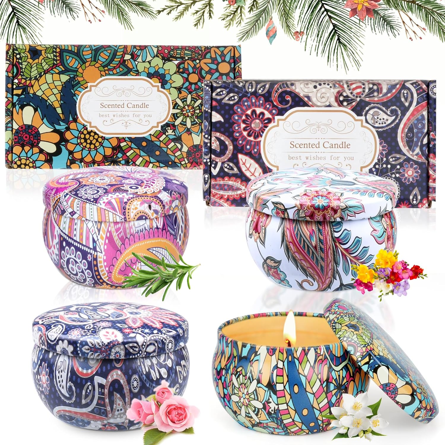 Candles Gifts for Women, Scented Candles for Home Scented, 4 Pack Long Lasting S-image