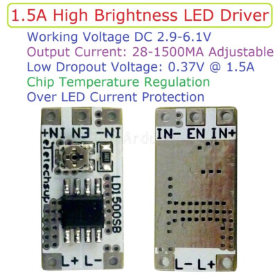 1-10PCS DC3-6V 28-1500mA Adjustable Current LED Driver Module PWM Controller NEW