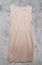 Calvin Klein Dress Womens 10 Beige Sheath Sleeveless Dress Lined Career