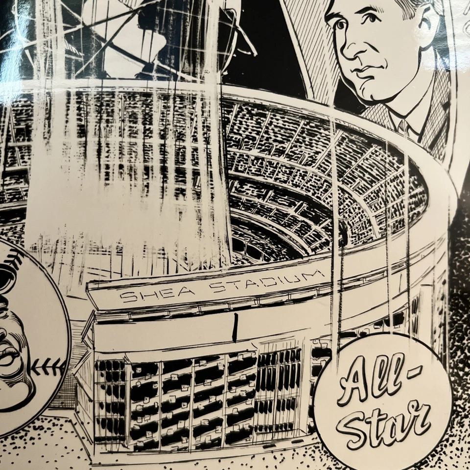 RARE💥ART~NY METS@SHEA~1964 MLB ALL-STAR Game~Lindsey Nelson~Mays~Koufax~Whitey - Image 2 of 4