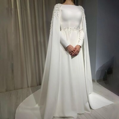 Arabic Muslim Wedding Dresses Cape Long Sleeves High Neck Lace Appliques Gowns | eBay Arabic Muslim Wedding Dresses Cape Long Sleeves High Neck Lace Appliques Gowns | eBay