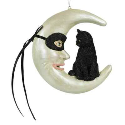 BETHANY LOWE DESIGNS Hallow’s Eve Cat On Moon Ornament