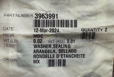 3963991 Genuine Cummins Sealing Washer OEM-New | eBay