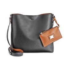Style & Co Women's Clean Cut Black Textured Tote  + Handbag Purse Small