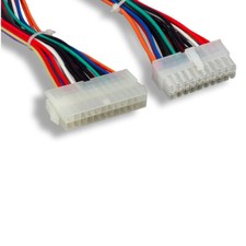 KNTK 6" DC Power Cord PC Motherboard 24Pin Male to 20Pin Female 18 AWG PC Cable