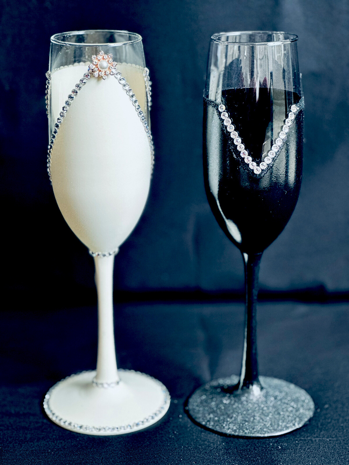 🍷Wedding Glasses Handmade Unique And Original Set NEW‼️Includ.Box!! Handwash ‼️