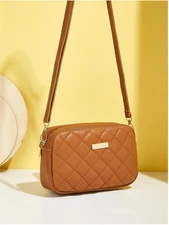 Mini Fashion Quilted Crossbody Bag Trendy PU Shoulder Bag Women's Casual Handbag