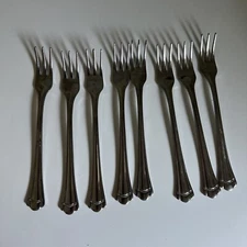 Farberware ROMANCE Stainless Cocktail Forks Set of 8 Appetizer Seafood 5" Silver