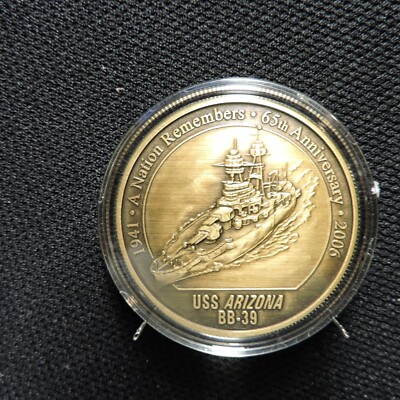 Pearl Harbor Official 65th Anniversary Commemorative Medallions in