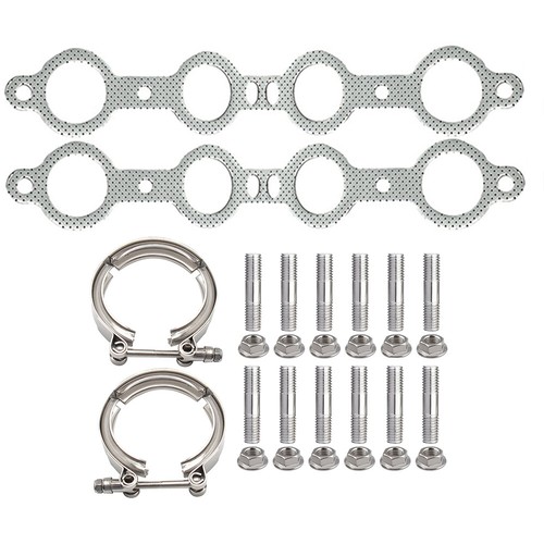 For LS1 LS6 LSX GM V8+Elbows T3 T4 to 3.0" V Band Turbo Exhaust Manifold&Headers - Picture 9 of 9