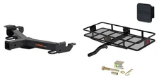 Front Trailer Hitch + Cargo Carrier Basket Folding + Anti-Rattle Pin CURT #31082