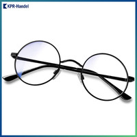 Retro Runde Sonnenbrille Herren Damen Metallrahmen UV400 Schutz Vintage