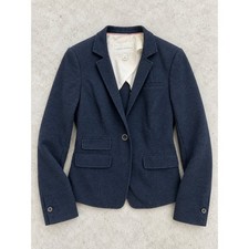 Banana Republic Stretch Knit Blazer Women s 2 Navy Preppy Academia