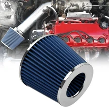 89mm 3.5" High Flow Round Tapered Cone Cool Air Filter Cleaner with Top - 3.5"