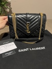 100 Authentic Saint Laurent Black Medium Envelope Bag - Pre-owned