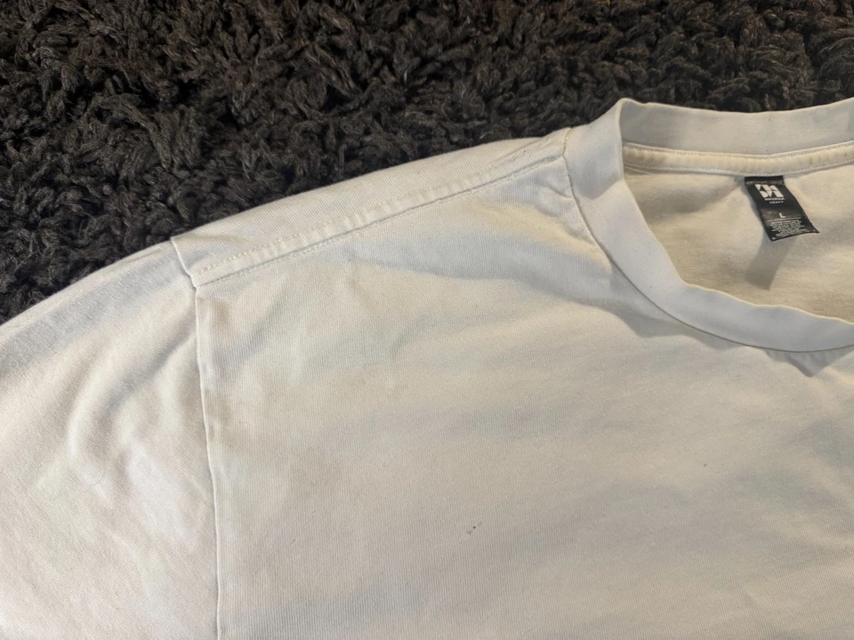 Camisa Ascolour Algodón Pesado Blanco Cuello Redondo - Talla L Foto 4 de 4