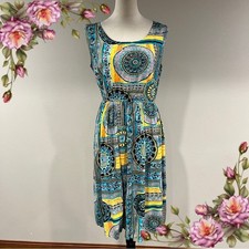 Bohemian Sleeveless Dress with Geometric Patterns size large