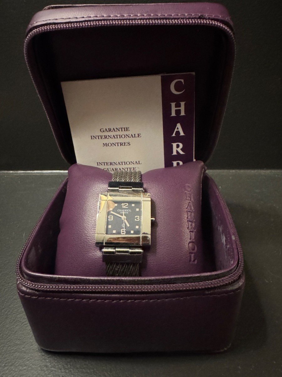 Phillipe Charriol St. Tropez Stainless Steel Square Face Diamond