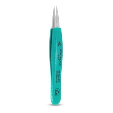 00-SA-ET Stainless Steel Precision Tweezers, Straight Medium Point, Anti-Magn...