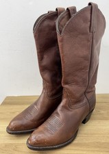 Vintage Tony Lama 1013C Brown Leather Western Cowboy Boots J Toe Womens 6.5 M