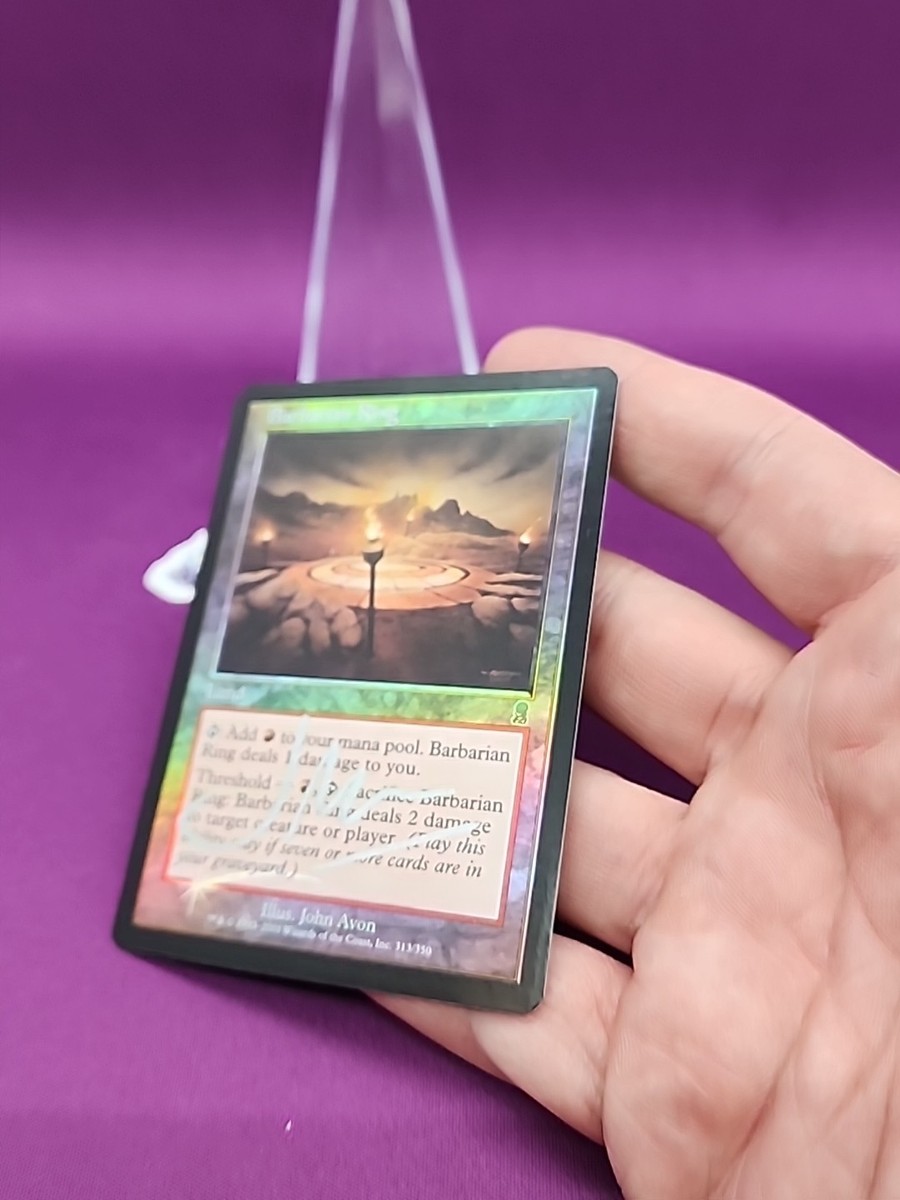 MTG Foil Barbarian Ring Signed John Avon Odyssey Silver Signature