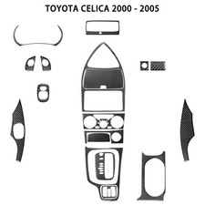 18pcs Carbon Fiber Full Interior Stickers Cover Trim For Toyota Celica 2000-2005