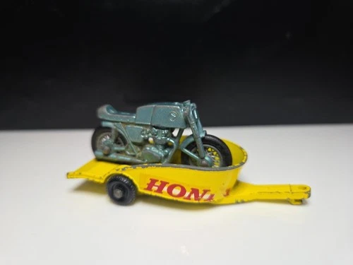 Vintage Lesney Matchbox Series No. 38 Honda Motorcycle & Trailer
