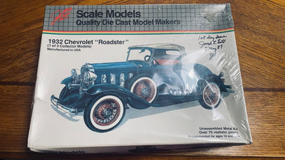 Scale Models 1932 Chevrolet Roadster'' Die Cast 1st Day Issue Signed Joseph Ertl