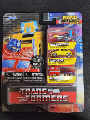 TRANSFORMERS  NANO HOLLYWOOD RIDES Micro DIECAST JADA Bumblebee Optimus Prime