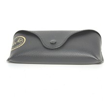 Ray-Ban Black Faux Leather Sunglasses Case with Snap Closure and Gold Logo 2