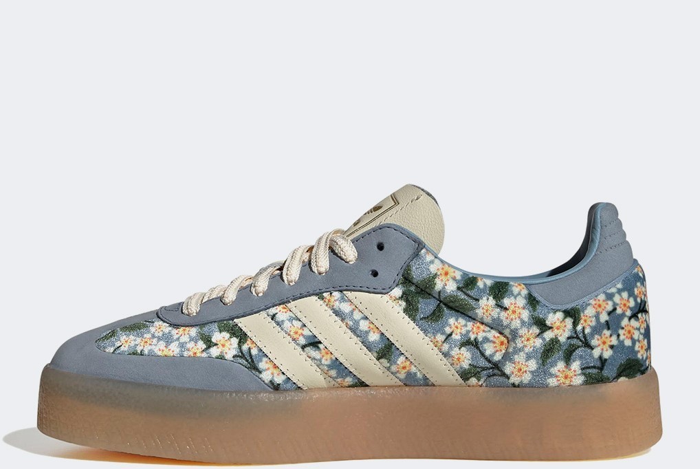 Size 7.5 - Liberty London x adidas Sambae Blue Cream White W for