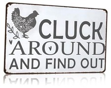 Funny Chicken Gifts Chicken Tin Sign for Home Farm Chicken Coop Farmhouse Grey