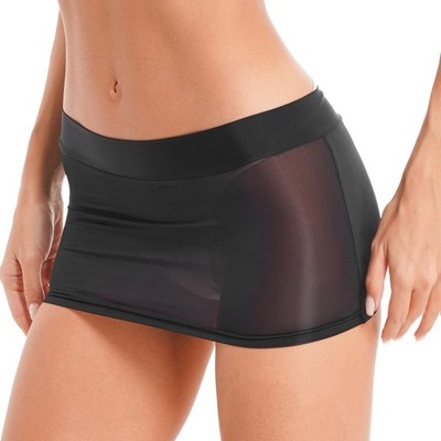 US Women Sexy Patent Leather Wet Look Flared Skirts Clubwear Zipper Skater Skirt