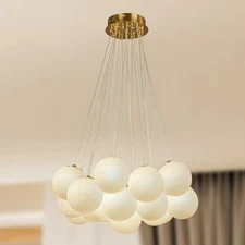 Modern Glass Bubble Chandelier 19 Light Globe Pendant Ceiling Hanging Light