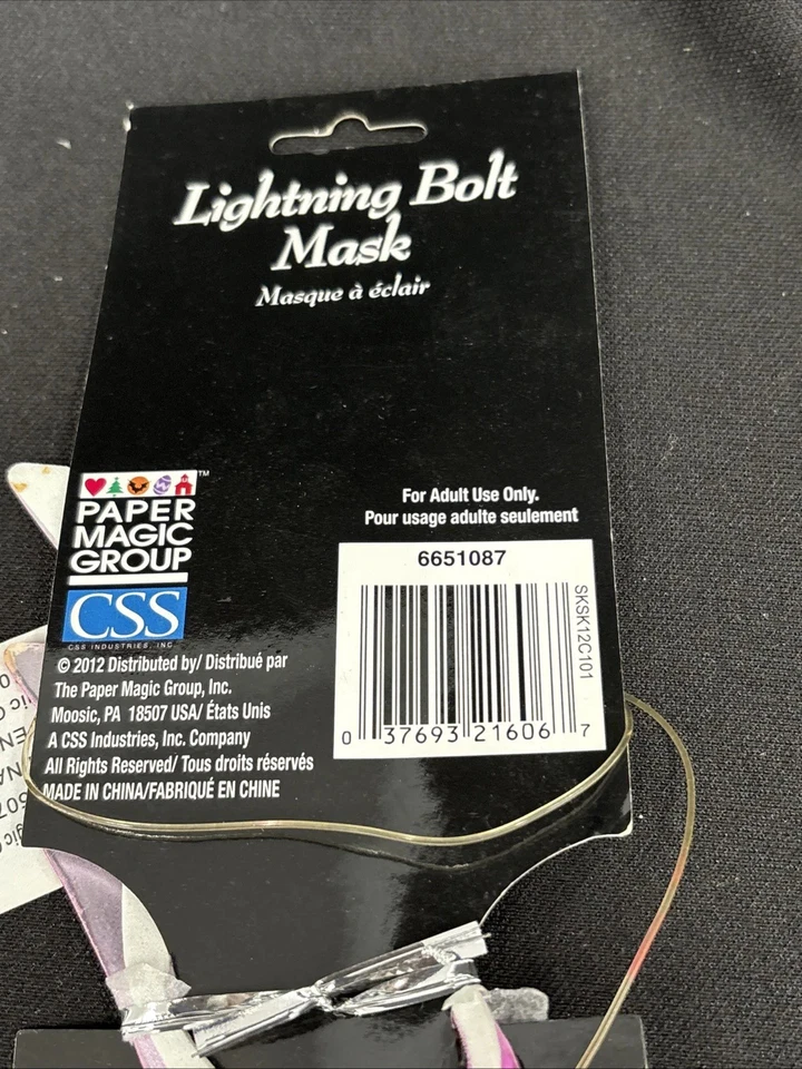 Hot Pink Lightning Bolt Mask Adult Halloween Accessory - Image 4 of 4