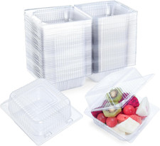 100 Count Clear Plastic Containers with Lids for Food, Thickened Disposable Sand