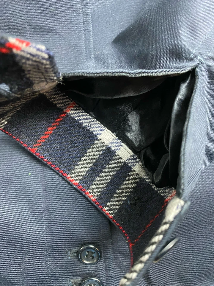 BURBERRYS England HARRINGTON Wool Lined Bomber Jacket Size 6 Navy Blue - Image 3 of 4