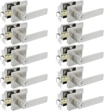 10 Pack Satin Nickel Privacy Interior Door Levers Keyless privacy function