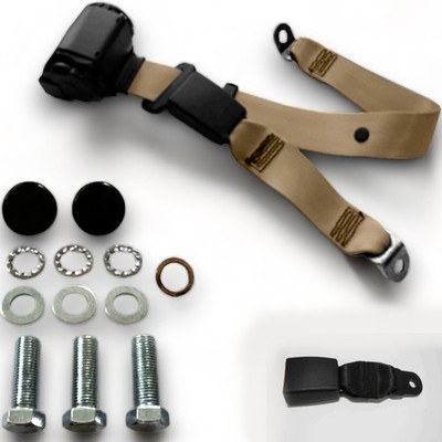 Three-Point Automatic Safety Belt 10cm Tab Beige for Jaguar E-Type XS