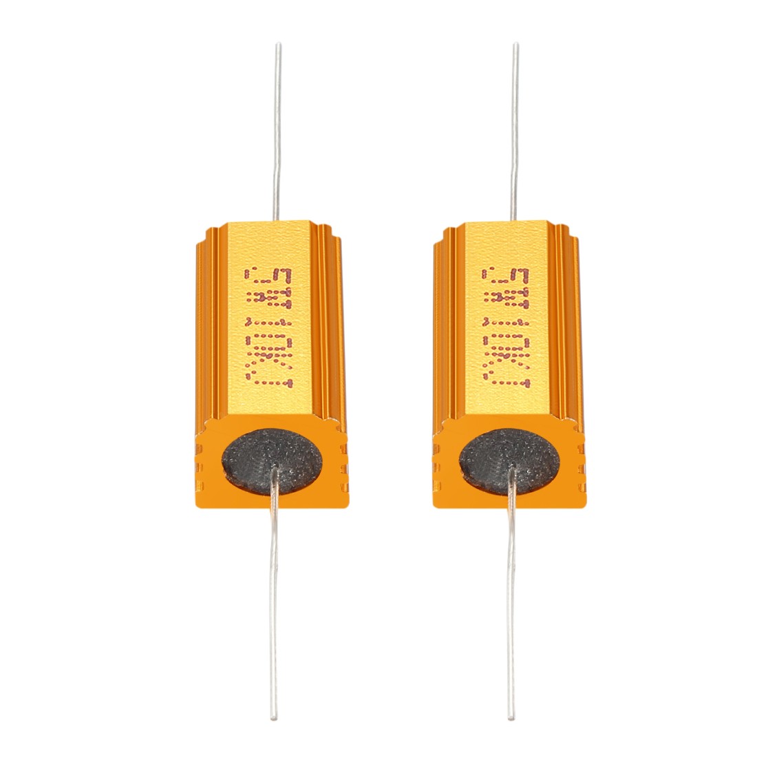 2 Pcs Aluminum Case Resistor, Great for Daily Use (Gold, 5W 10K Ohm)