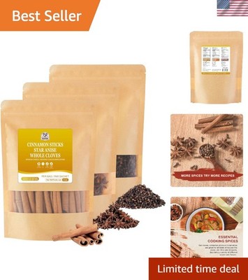 Natural Spice Essentials: 4oz Each of Cinnamon Sticks, Anise & Cloves Gift Set