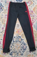 Boys Adidas Black With Red 3 Stripe Jogger Size XL 18-20. New With Tags