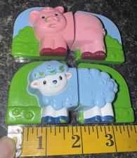 Leap Frog Fridge Farm Barn Magnetic Animal Parts Pink Pig  Blue Sheep Free SH