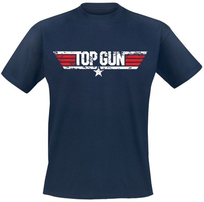 Top Gun T-Shirt Herren Distressed Logo navy Fan-Merch, Filme