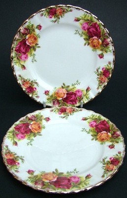 ZWEI Royal Albert Old Country Roses Beilagen Brotteller 16 cm (6,25'') Look in sehr gutem Zustand