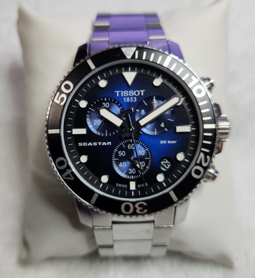 Stunning Tissot Seastar 1000 Chronograph Midnight Blue Dial 45mm Swiss Mvmt