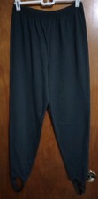 Vintage Simply Basic Stirrup Pants Black Made In USA '80s Retro Size PS