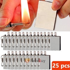 25 Permanent Match Keychain Lighter,Keychain Flint Metal Matchstick Fire Starter