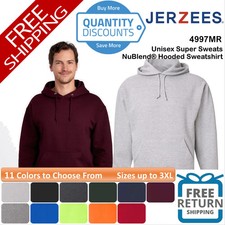    JERZEES Unisex Super Sweats NuBlend Hooded Sweatshirt Up To 3XL 4997MR